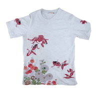 Japanese Embroided Koi Fish T-Shirt Used Vintage