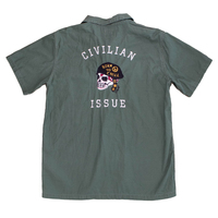 XLarge Born to Chill Military Embroided Shirt Mens Used Vintage
