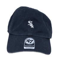 47 Clean up Whitesox Black Strap Back Cap Hat Used Vintage