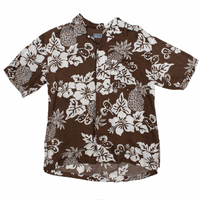 Living Island Hawaiian Brown Medium Short Sleeve Shirt Used Vintage