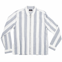Trap U Striped Large Linen Long Sleeve Shirt Used Vintage