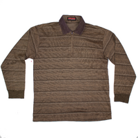 Seplaska Quarter Zip Long Sleeve Shirt Brown Large Vintage Used