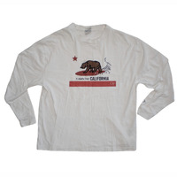OP California White Medium Long Sleeve T-Shirt Used Vintage