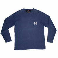 Tommy Hilfiger H Pocket Blue Large Long Sleeve T-Shirt Used Vintage