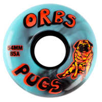 Welcome Orbs Pugs Black Blue Swirl 54mm 85a Skateboard Wheels