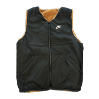 Nike Sportswear Reversible Khaki Black Sherpa Winter Vest
