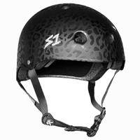 S1 Lifer Certified Matte Black Leopard Skateboard Helmet