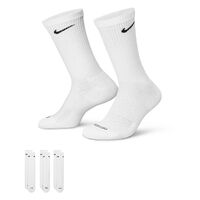Nike Everyday Plus Cushioned White Unisex Crew Socks 3 Pack