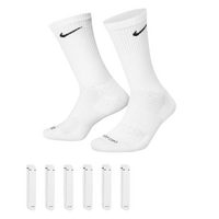 Nike Everyday Cushioned White Unisex Crew Socks 6 Pack