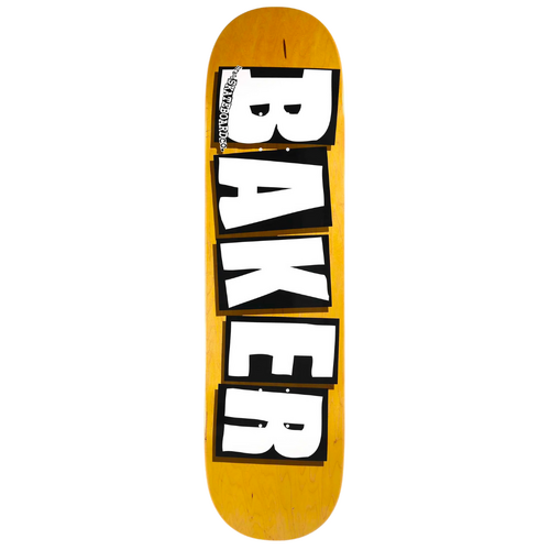 Baker Brand Logo Veneers Yellow 8.25" Skateboard Deck