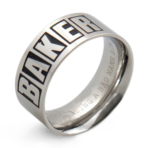 Baker Brand Logo Silver Ring