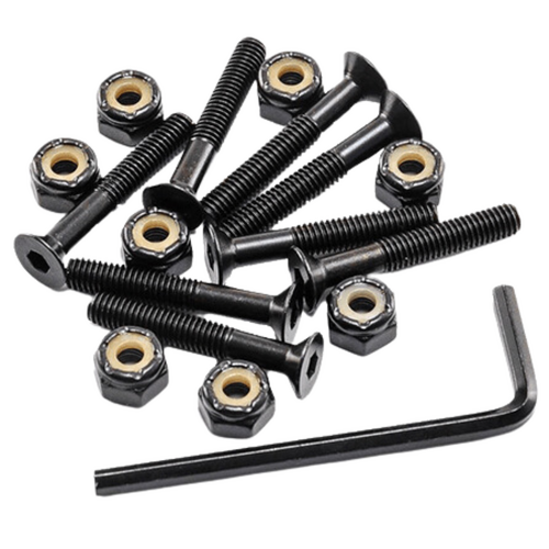 Trinity Hardware Black 2" Skateboard Deck Bolts