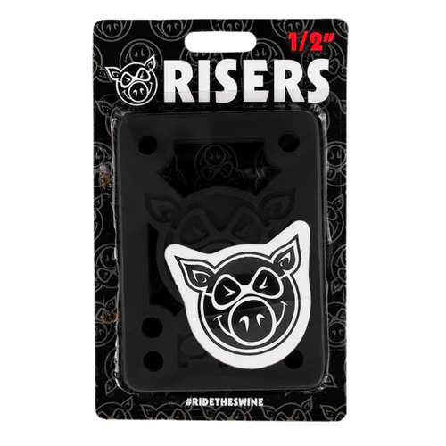 Pig Hard Risers Black Skateboard Riser Pads [Size: 1/4"]