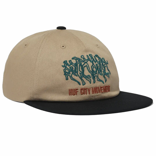 Huf City Movement 6 Panel Brown Snapback Cap Hat