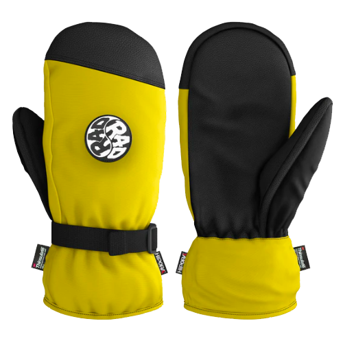 Rad Sidehit Safety Yellow Mens Snowboard Mitts