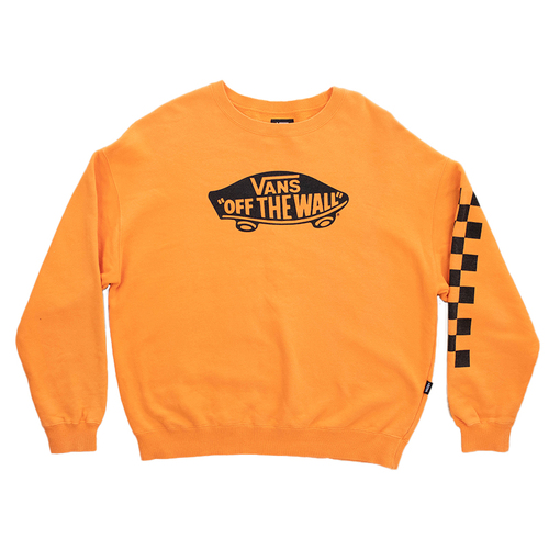 Vans Off the Wall Orange Crew Neck Jumper Large Used Vintage