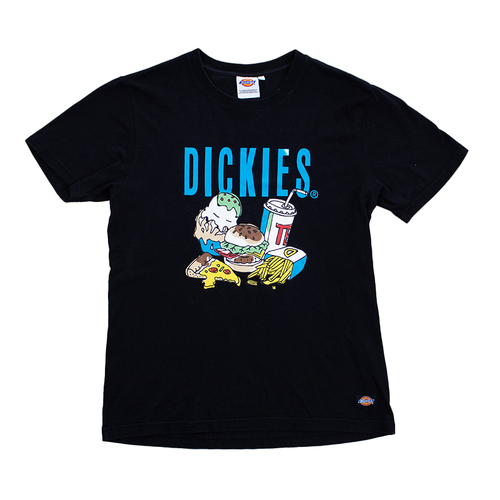 Dickies Burger and Shake Black Large Mens T-Shirt Used Vintage