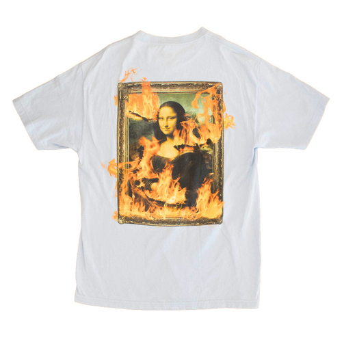 Pleasure Now Mona Lisa Light Blue Large T-Shirt Used Vintage