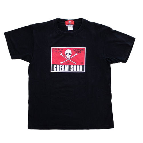 Cream Soda Black Medium Mens T-Shirt Used Vintage