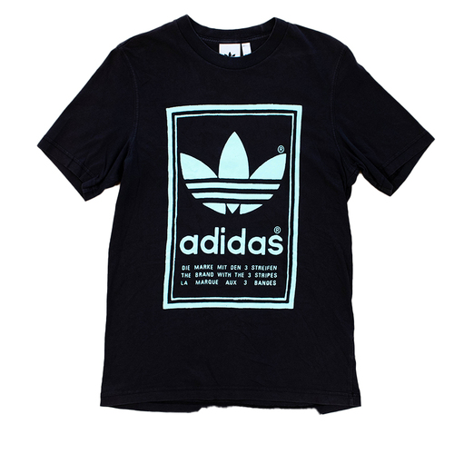 Adidas Large Mirror Image Black T-Shirt Used Vintage