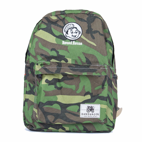 Roundhouse Camo Bandwagon Back Pack Bag Used Vintage