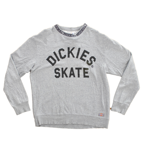 Dickies Skate Crew Neck Jumper Grey Marle Medium Used Vintage