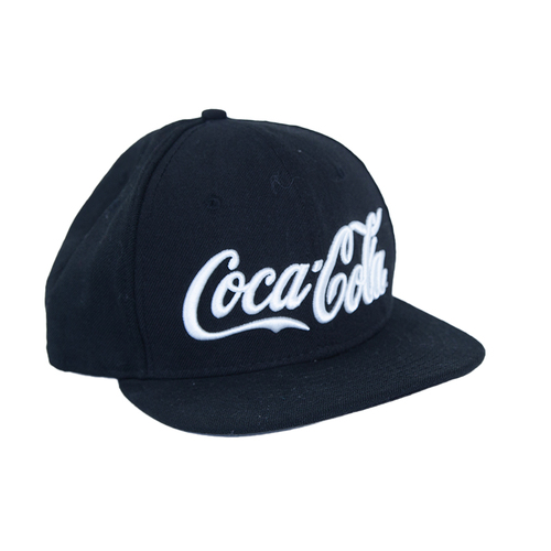 Coca Cola New Era Black Flat Cap Hat Used Vintage