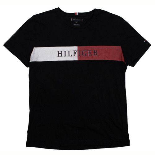 Tommy Hilfiger Black Large T-Shirt Used Vintage