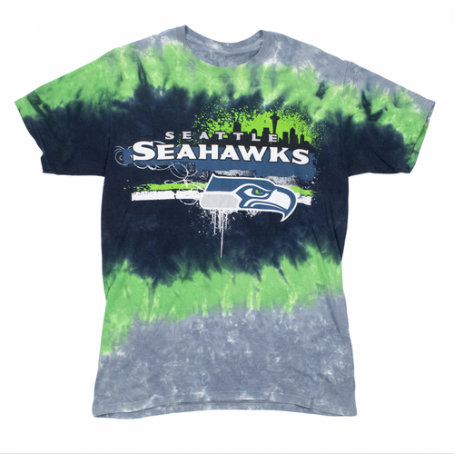 Seattle Seahawks Tie Dye Mens Large T-Shirt Used Vintage