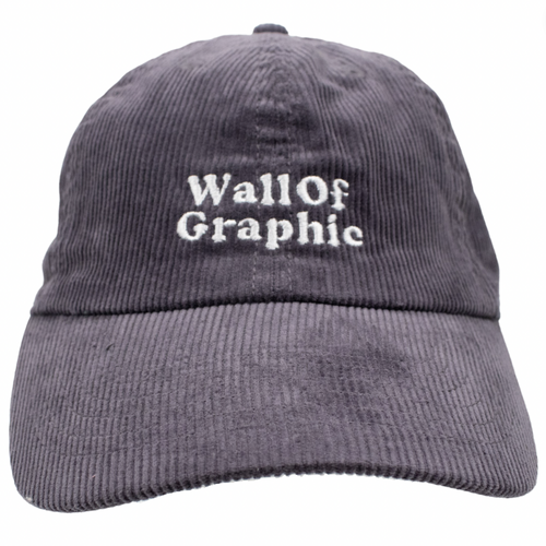 Wall of Graphic Embroidered Corduroy Blue Cap Used Vintage