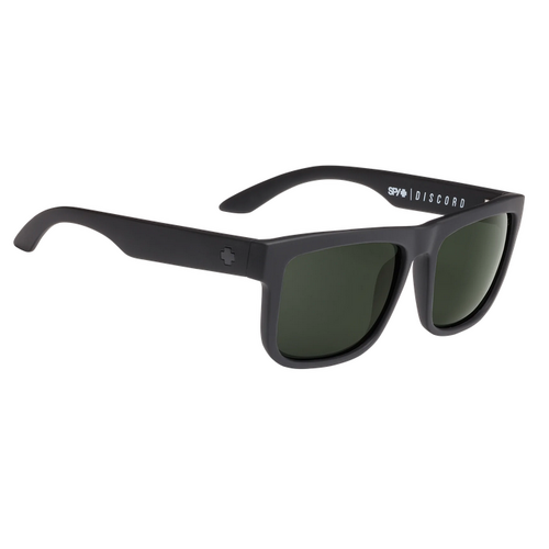 Spy Discord Soft Matte Black Sunglasses Happy Grey Green Lens