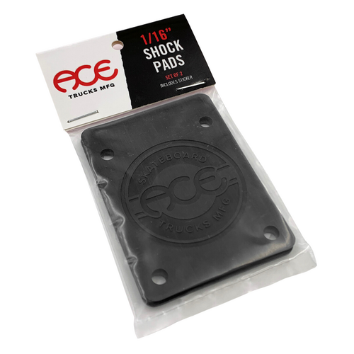 Ace 1/16 Soft Shock Risers Black Skateboard Riser Pads