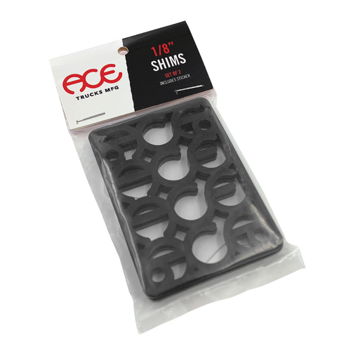 Ace 1/8" Shims Hard Risers Black Skateboard Riser Pads