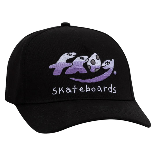 Frog Dino Logo Black 5-Panel Snapback Cap