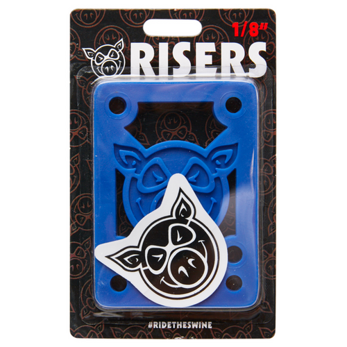 Pig Piles Hard Risers Blue 1/8" Skateboard Riser Pads