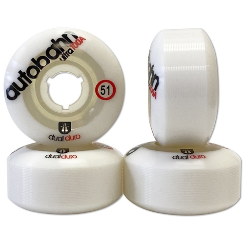 Autobahn 53mm 100a Dual Duro Ultra White Skateboard Wheels