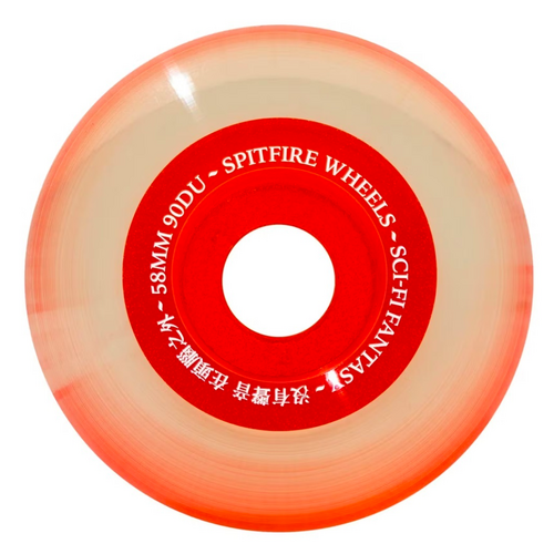 Spitfire Sapphires Sci-Fi Clear Orange 58mm 90a Skateboard Wheels