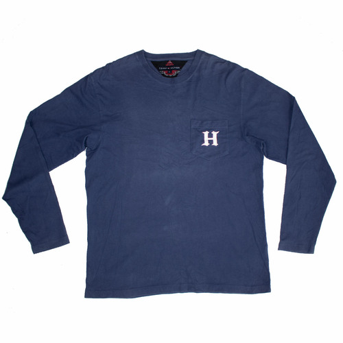 Tommy Hilfiger H Pocket Blue Large Long Sleeve T-Shirt Used Vintage