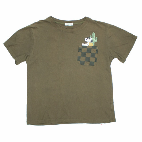 Peanuts Snoopy Pocket Army Medium T-Shirt Used Vintage