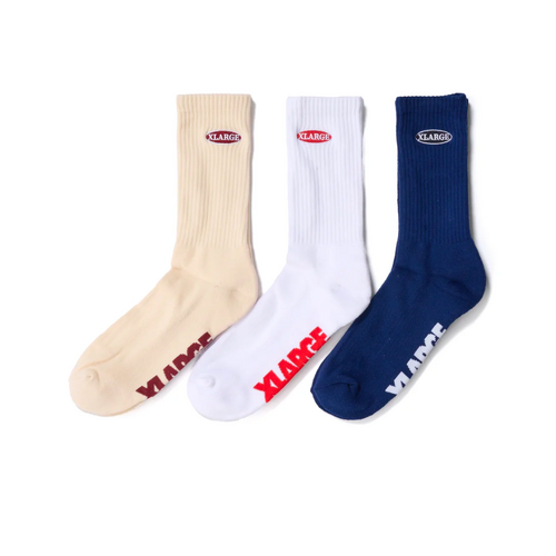 XLarge Patch Multi Coloured Socks 3-Pack