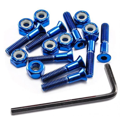 Aegis Anodised Hardware Blue 1" Allen Key Skateboard Bolts