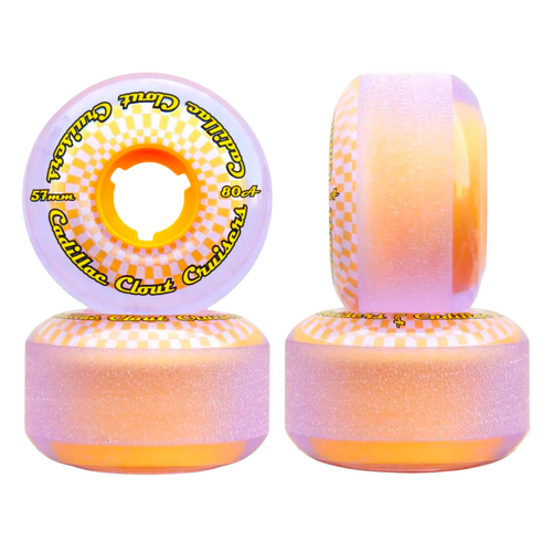 Cadillac Clout Clear Yellow Purple 57mm 80a Skateboard Cruiser Wheels