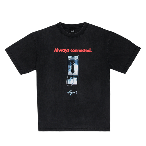 April Always Connected Vintage Black Tee