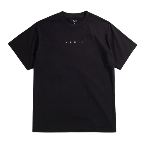 April Emb Black Tee