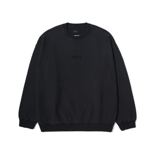 HUF Mason Washed Black Mens Crewneck Fleece