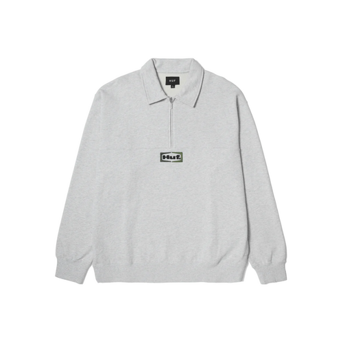 HUF Slate Heather Grey Mens Quarter Zip Fleece