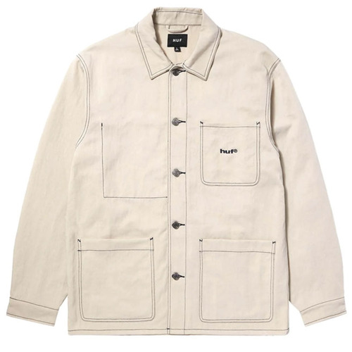 Huf Contrast Nylon Chore Cream Mens Jacket [Size: 2XL]