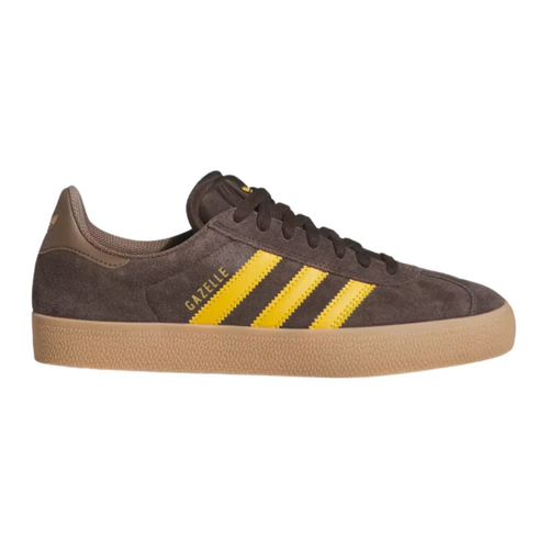 Adidas Gazelle ADV Dark Brown Yellow Unisex Skate Shoes