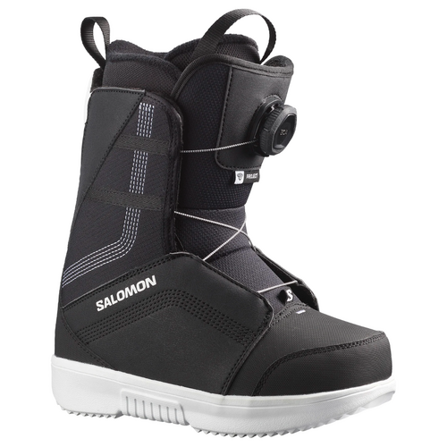 Salomon Project Boa Black White Junior Kids 2024 Snowboard Boots [Size: 2.5]