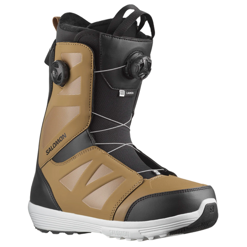 Salomon Launch Boa SJ Sepia Tint Black White Mens 2024 Snowboard Boots